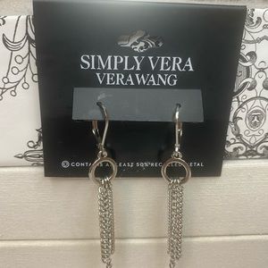 3 for $21 - NWT - Simple Vera Vera Wang silver tone chain statement earrings